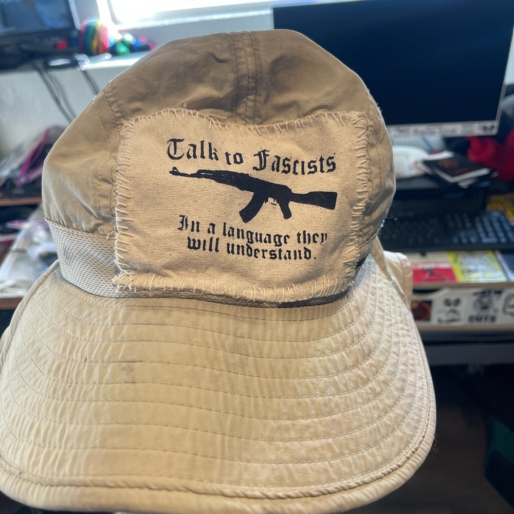 Tan Bucket Hat with handsewn patch